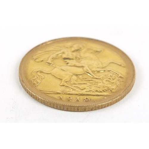 854 - Edward VII 1910 gold half sovereign - this lot is sold without buyer’s premium, the hammer price is ... 
