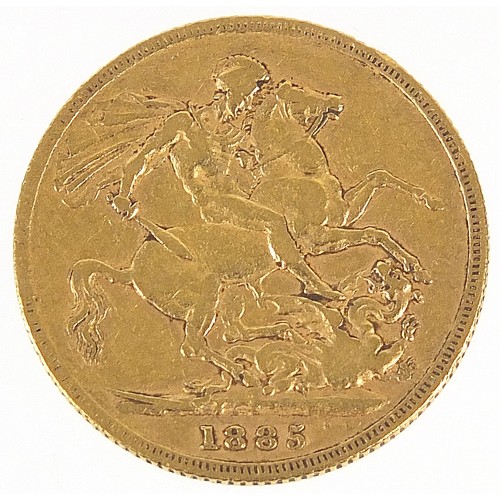 818 - Victoria Young head 1885 gold sovereign - this lot is sold without buyer’s premium, the hammer price... 