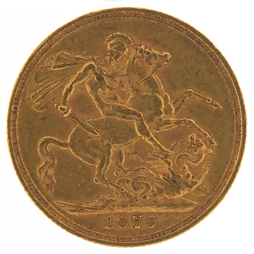 856 - Victoria Young Head 1879 gold sovereign, Melbourne mint - this lot is sold without buyer’s premium, ... 
