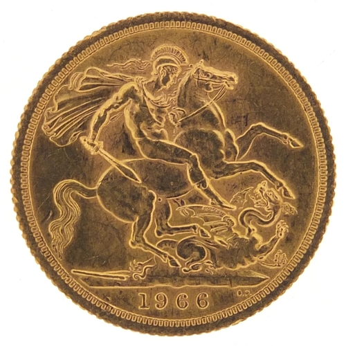 847 - Elizabeth II 1966 gold sovereign - this lot is sold without buyer’s premium, the hammer price is the... 
