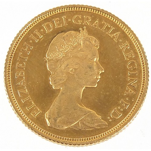 823 - Elizabeth II 1980 gold sovereign - this lot is sold without buyer’s premium, the hammer price is the... 