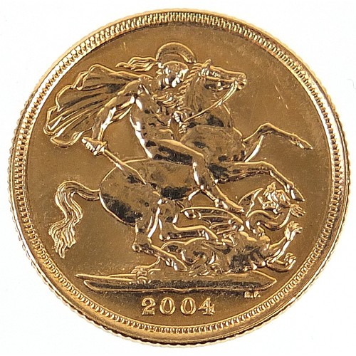 827 - Elizabeth II 2004 gold sovereign - this lot is sold without buyer’s premium, the hammer price is the... 