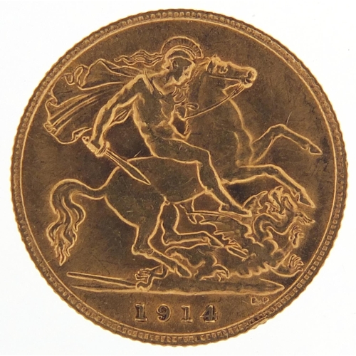 841 - George V 1914 gold half sovereign - this lot is sold without buyer’s premium, the hammer price is th... 