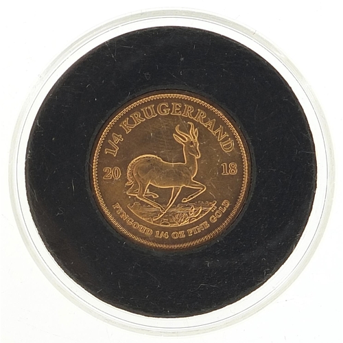 804 - South African 2018 1/4 krugerrand with capsule - this lot is sold without buyer’s premium, the hamme... 
