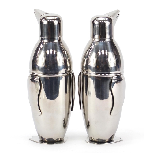 1935 - Pair of novelty Art Deco design penguin cocktail shakers, 23cm high