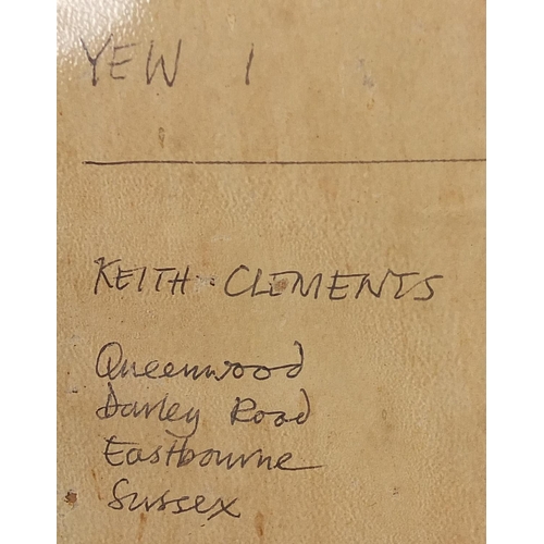 718 - Keith Clements 1972 - Trees, set of three crayon drawings, details verso, mounted, framed and glazed... 