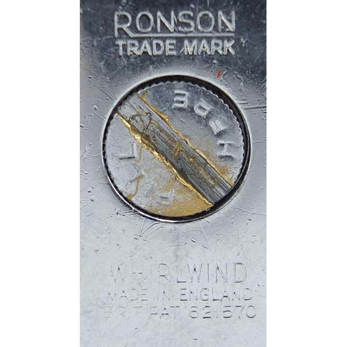 1957 - Military interest Ronson lighter engraved Buraini NRZ 1955, 5.5cm high