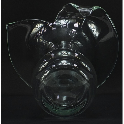 2057 - Large naturalistic art glass vase, 34cm high