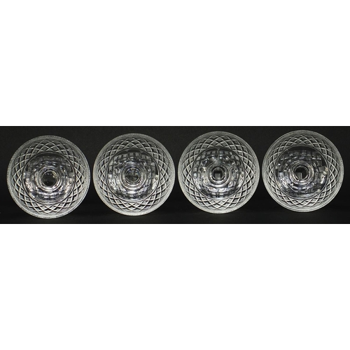 419 - Set of four Regency design cut glass sundae dishes, each 11cm high