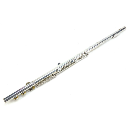 2075 - Jupiter silver plated three piece flute with case and bag