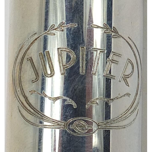 2075 - Jupiter silver plated three piece flute with case and bag