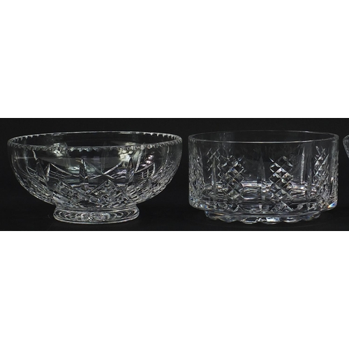 2040 - Four crystal bowls comprising two Waterford and two Stuart, the largest 25cm wide