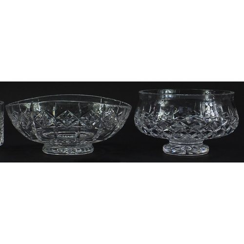 2040 - Four crystal bowls comprising two Waterford and two Stuart, the largest 25cm wide