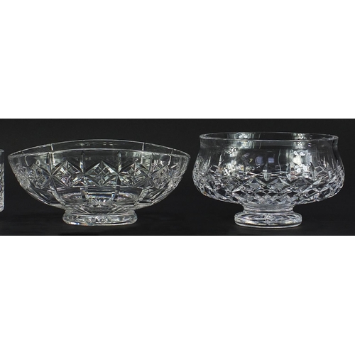 2040 - Four crystal bowls comprising two Waterford and two Stuart, the largest 25cm wide