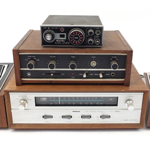 1981 - Vintage HiFi electronics including Teleton, Sanyo stereo cassette tape deck RD4260 and Sony stereo c... 