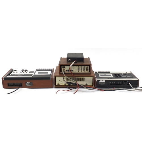 1981 - Vintage HiFi electronics including Teleton, Sanyo stereo cassette tape deck RD4260 and Sony stereo c... 