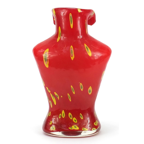 532 - Large Murano style glass vase in the form of a female torso, 32cm high