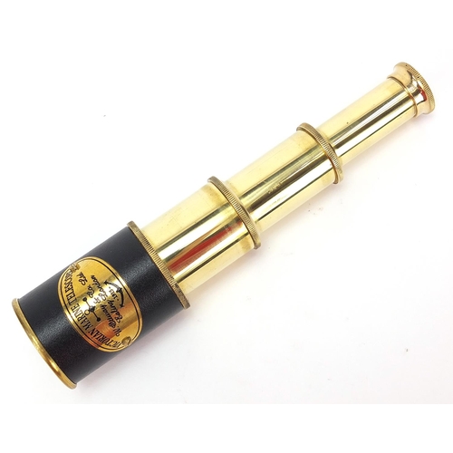 2041 - Naval interest three draw telescope with case, 7.5cm in length when closed