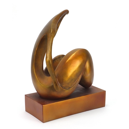 222 - Mid century design patinated bronze study of a female, 40cm high