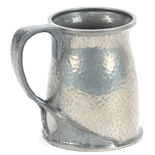 818 - Archibald Knox for Liberty & Co, Arts & Crafts tudric pewter tankard numbered 066, 11cm high