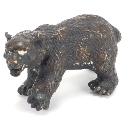 2088 - Patinated bronze bear, 15cm in length