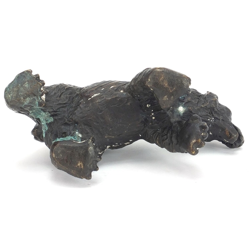 2088 - Patinated bronze bear, 15cm in length