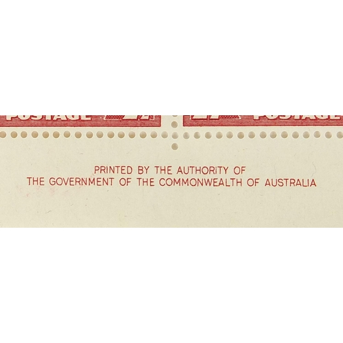 1759A - Sheet of Australian 1945 2 1/2d. mint postage stamps printed by the government of The Commonwealth o... 