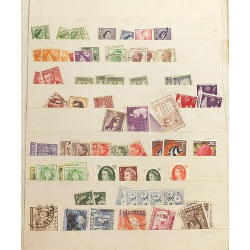 1756 - British and world stamps arranged in four albums including GR VI and ER II