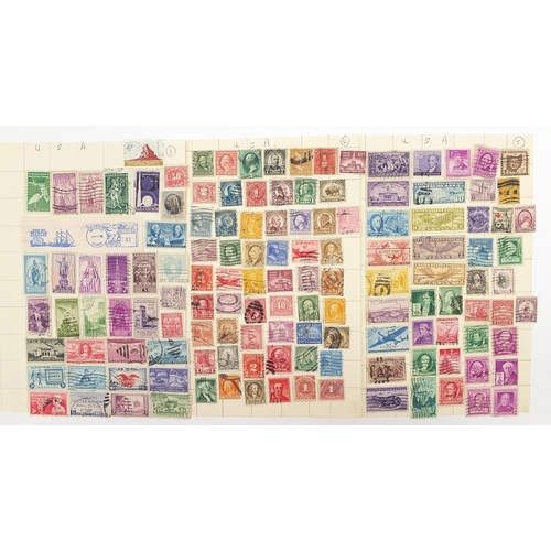 1758 - British and world stamps arranged on sheets including USA, Canada and South Africa