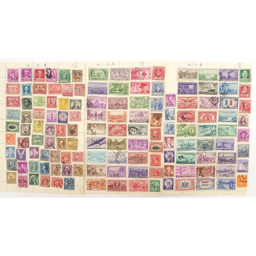 1758 - British and world stamps arranged on sheets including USA, Canada and South Africa