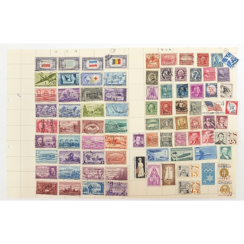 1758 - British and world stamps arranged on sheets including USA, Canada and South Africa