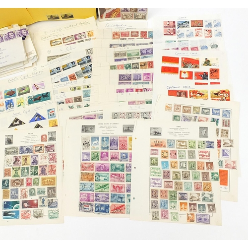 1758 - British and world stamps arranged on sheets including USA, Canada and South Africa