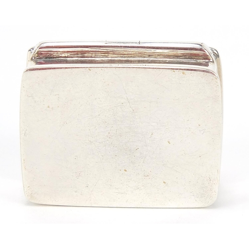 794 - Rectangular sterling silver pill box, the hinged lid enamelled with an artist painting a nude female... 