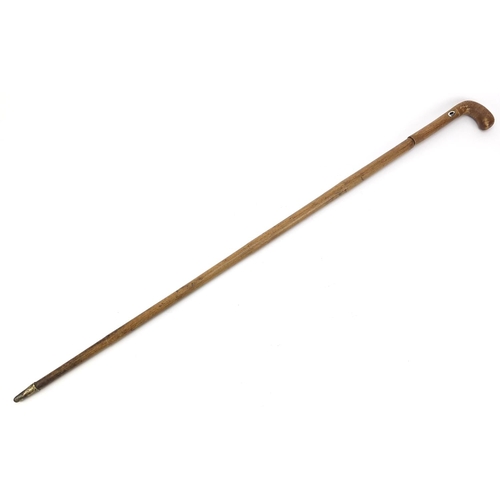 874 - Naturalistic bamboo design swordstick with steel blade, 93.5cm in length