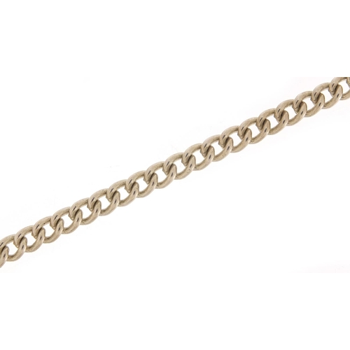 1893 - Silver watch chain with T bar, 42cm in length, 32.1g