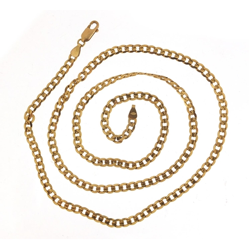 395 - 9ct gold curb link necklace, 60cm in length, 13.2g