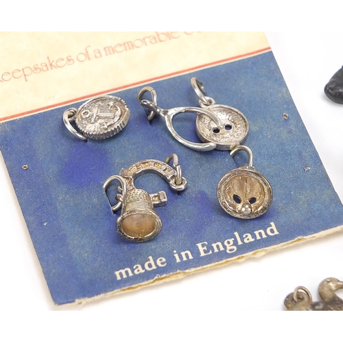 1816 - Silver and white metal charms including sterling silver Christmas pudding charms