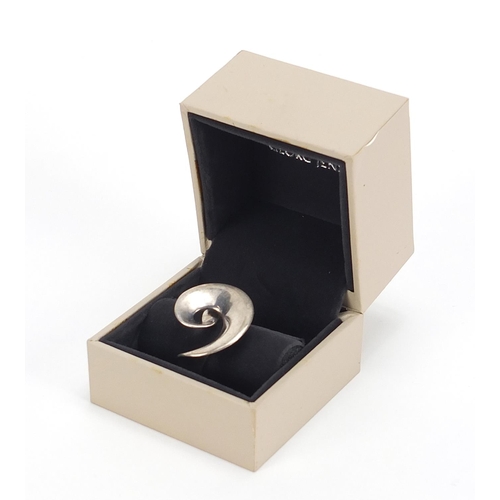 209 - Viviana Torun Bulow-Hube for Georg Jensen, Danish 925S silver ring, number 443 with box, size N, 9.2... 