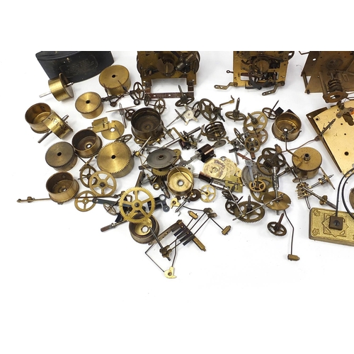 2019 - Collection of vintage clock movements, parts and accessories including Smiths