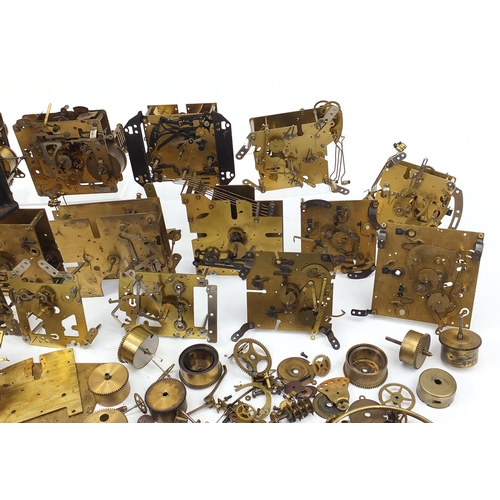 2019 - Collection of vintage clock movements, parts and accessories including Smiths