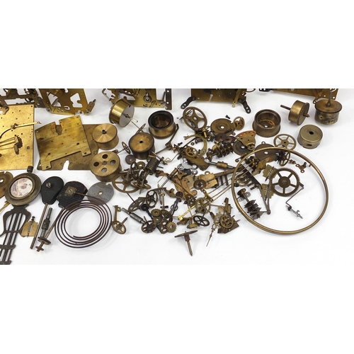 2019 - Collection of vintage clock movements, parts and accessories including Smiths