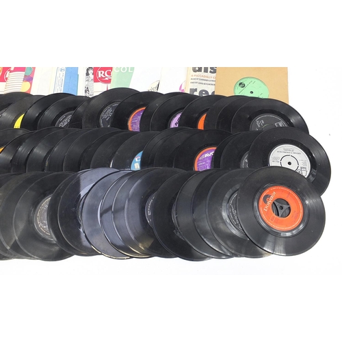 2001 - 45rpm records arranged in a two cases and a folder, including Billy Fury