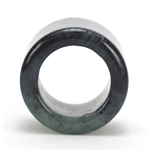 2042 - Chinese jade archer's ring, 3.5cm in diameter