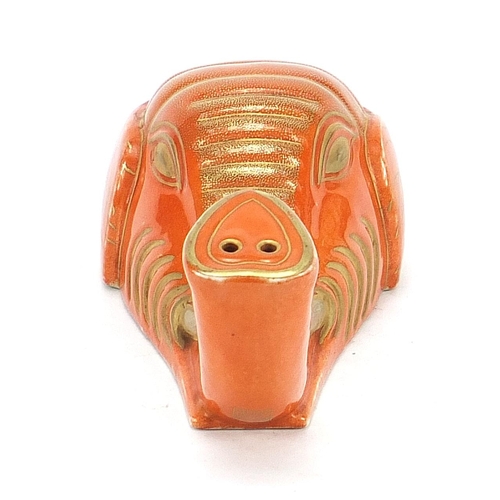 382 - Chinese porcelain elephant head wall vase, 18cm high