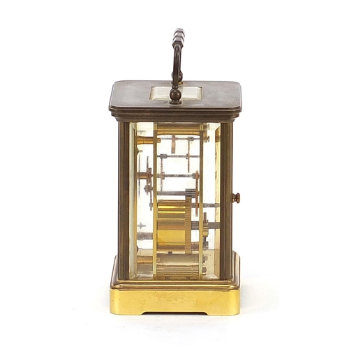 79 - Matthew Norman, large brass cased carriage clock with Roman numerals, numbered 1752 to the backplate... 