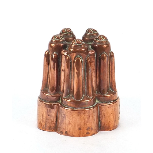 28 - Benhan & Froud, Victorian copper jelly mould numbered 472, 10.5cm high