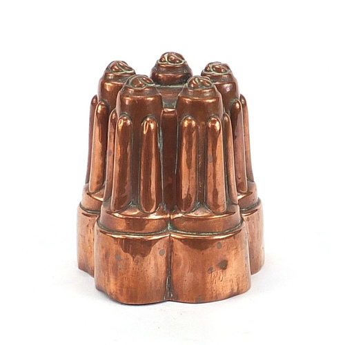 28 - Benhan & Froud, Victorian copper jelly mould numbered 472, 10.5cm high