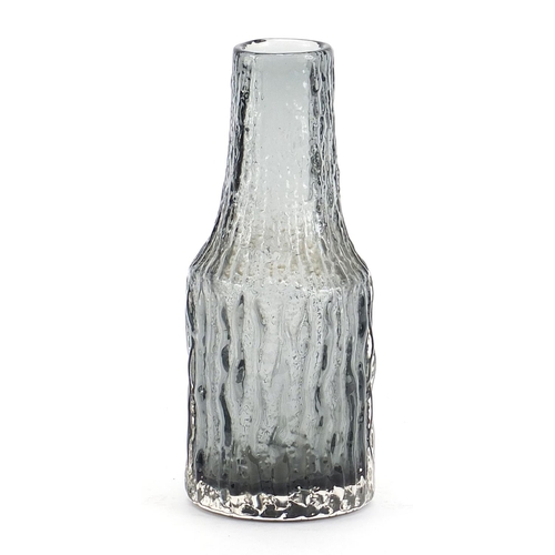 227 - Geoffrey Baxter for Whitefriars, glass bottle vase in indigo or pewter, 20.5cm high