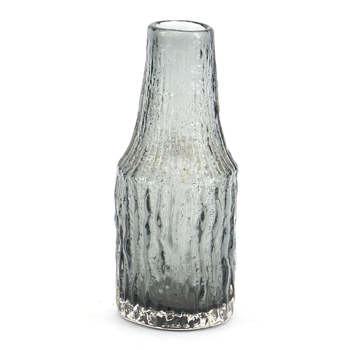 227 - Geoffrey Baxter for Whitefriars, glass bottle vase in indigo or pewter, 20.5cm high