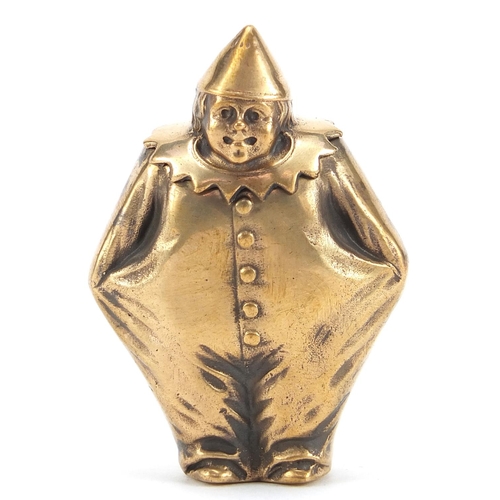 2110 - Novelty brass vesta in the form of a Pierrot, 5.5cm high